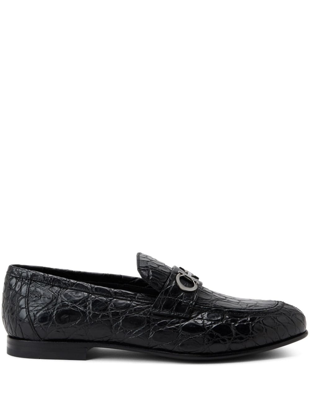 Ferragamo Gancini-buckle penny-slot loafers - Black von Ferragamo