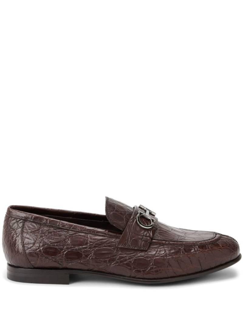 Ferragamo Gancini-buckle penny-slot loafers - Brown von Ferragamo