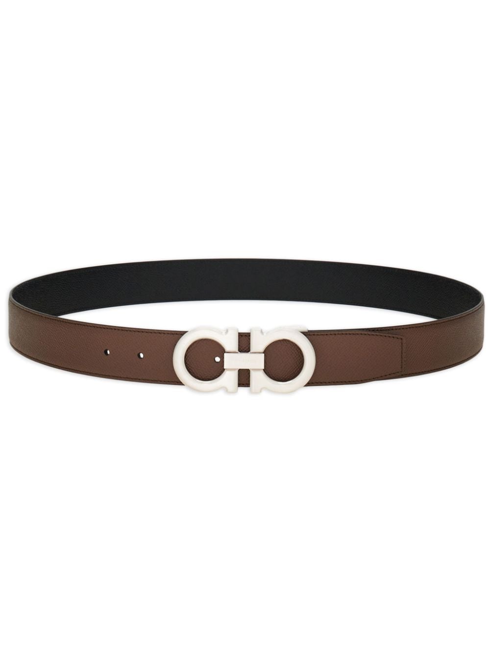 Ferragamo Gancini-buckle reversible leather belt - Brown von Ferragamo