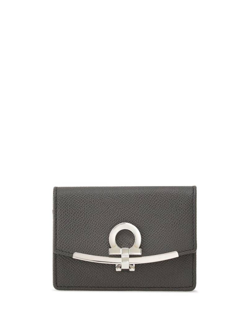 Ferragamo Gancini leather card holder - Grey von Ferragamo