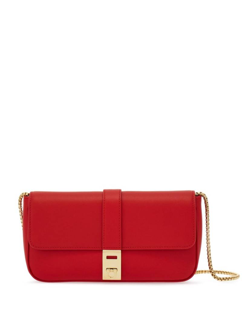 Ferragamo Gancini-detail leather crossbody bag - Red von Ferragamo