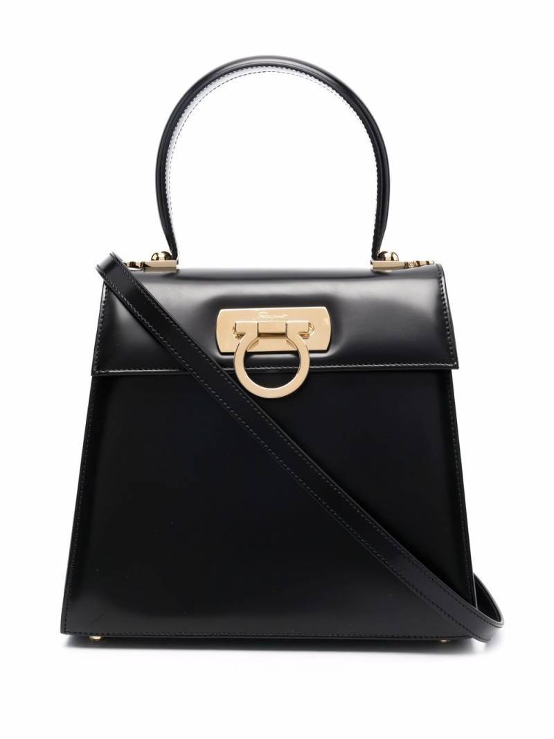 Ferragamo Gancini flip-lock leather bag - Black von Ferragamo