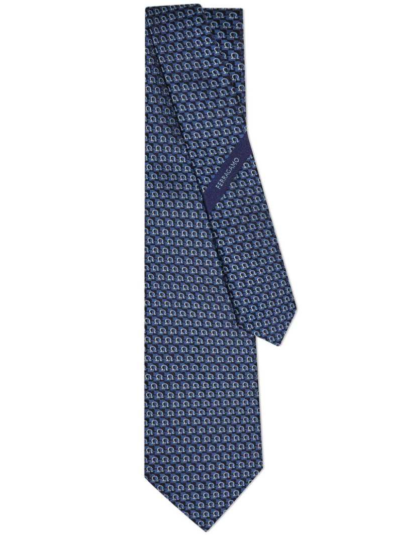 Ferragamo Gancini jacquard tie - Blue von Ferragamo