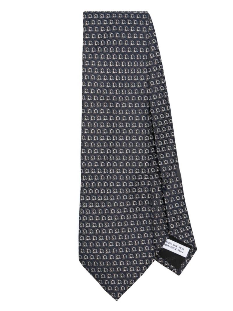 Ferragamo Gancini jacquard tie - Blue von Ferragamo