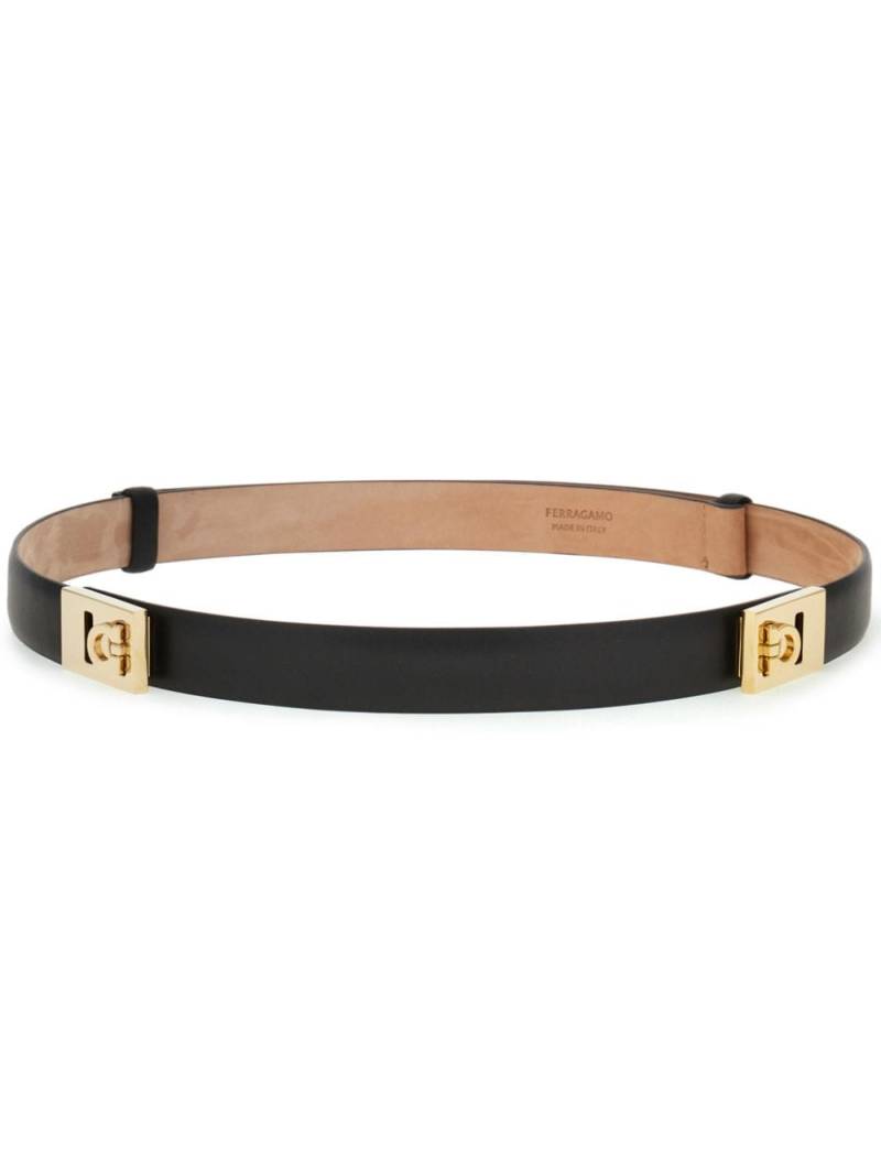 Ferragamo Gancini leather belt - Black von Ferragamo