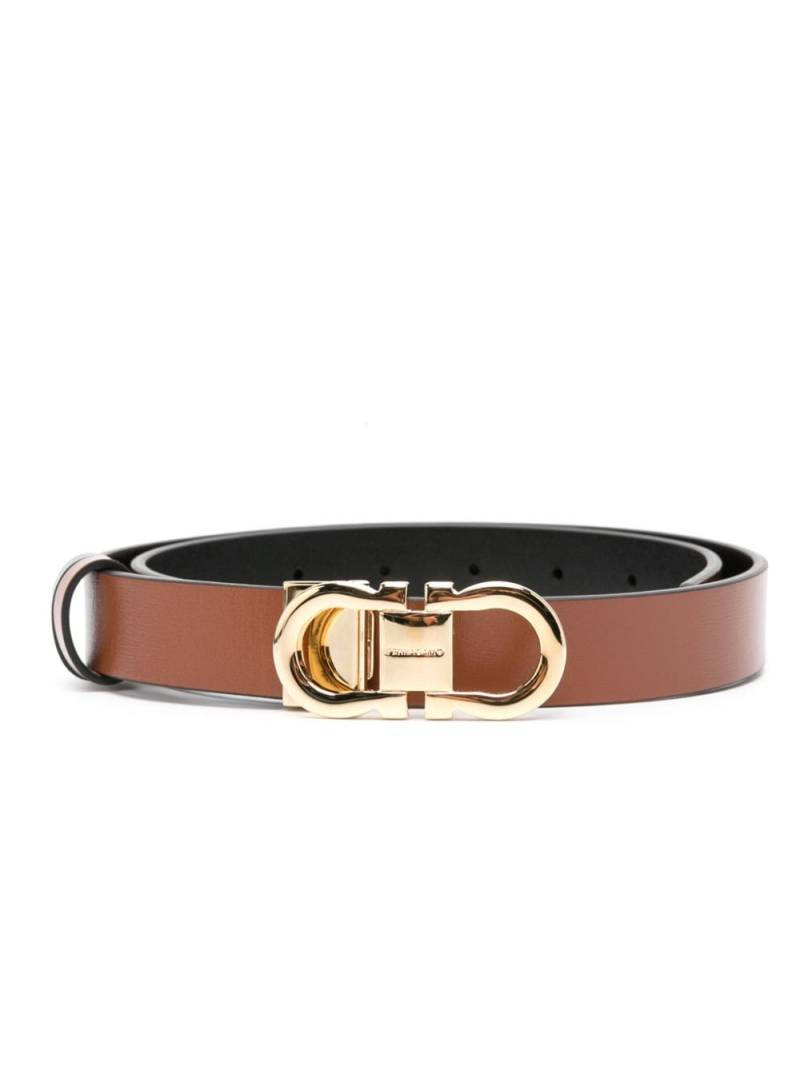 Ferragamo Gancini leather belt - Brown von Ferragamo