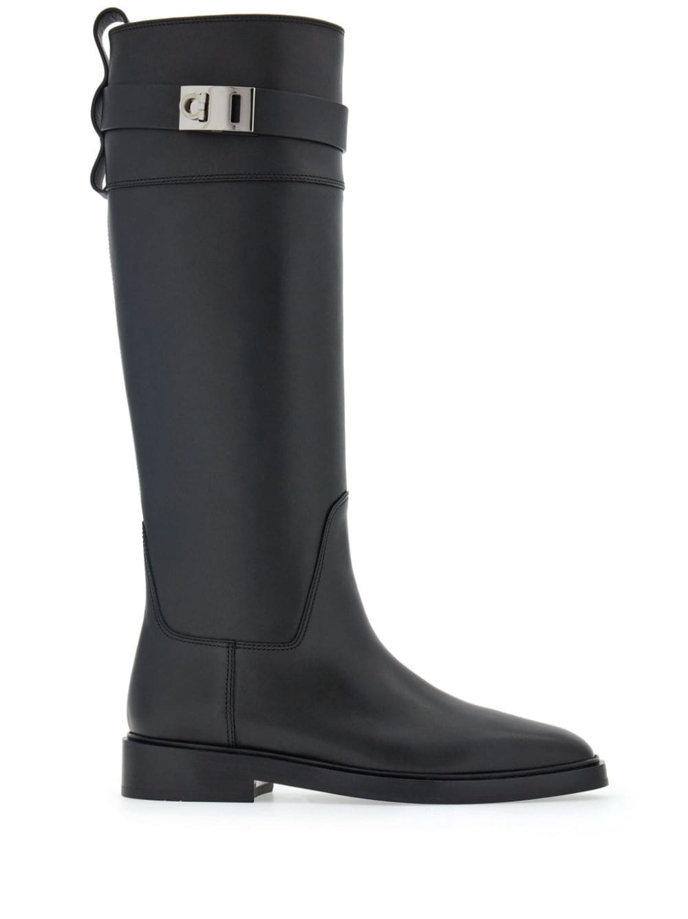 Ferragamo Gancini leather boots - Black von Ferragamo