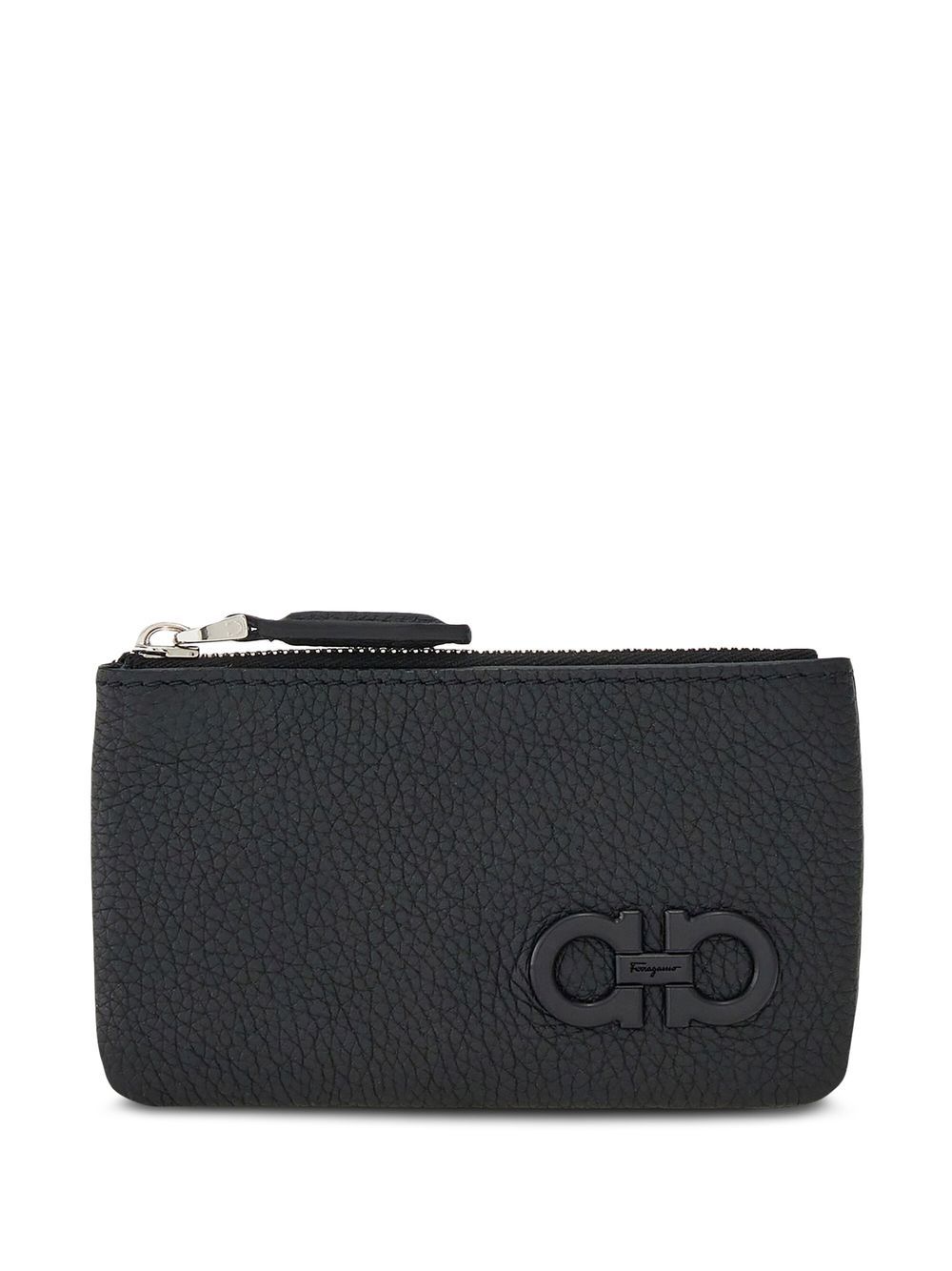 Ferragamo Gancini leather keyring - Black von Ferragamo