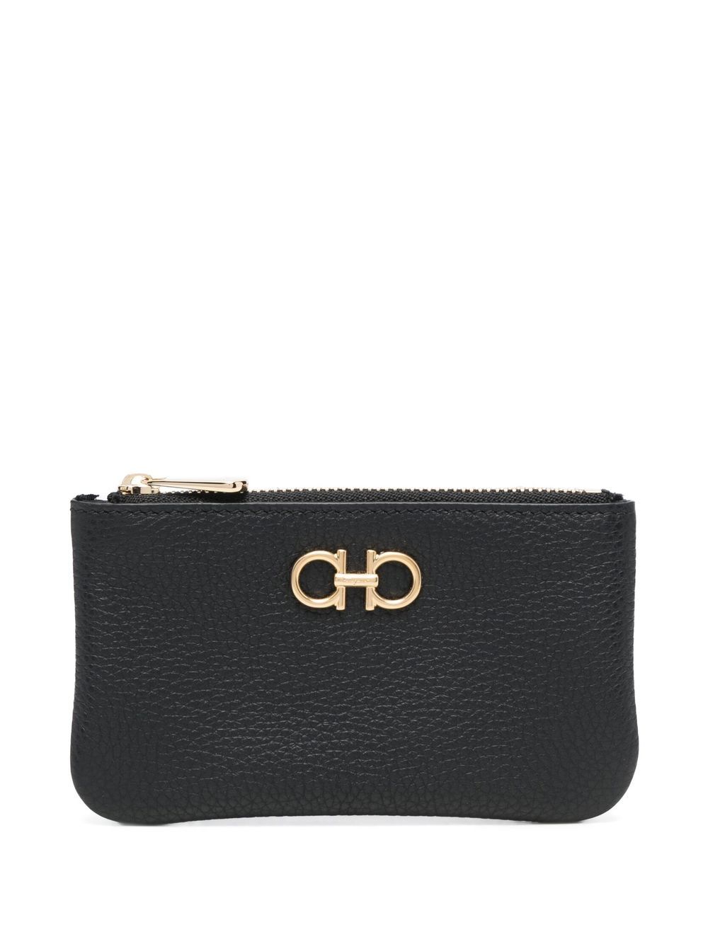 Ferragamo Gancini logo-plaque detail wallet - Black von Ferragamo