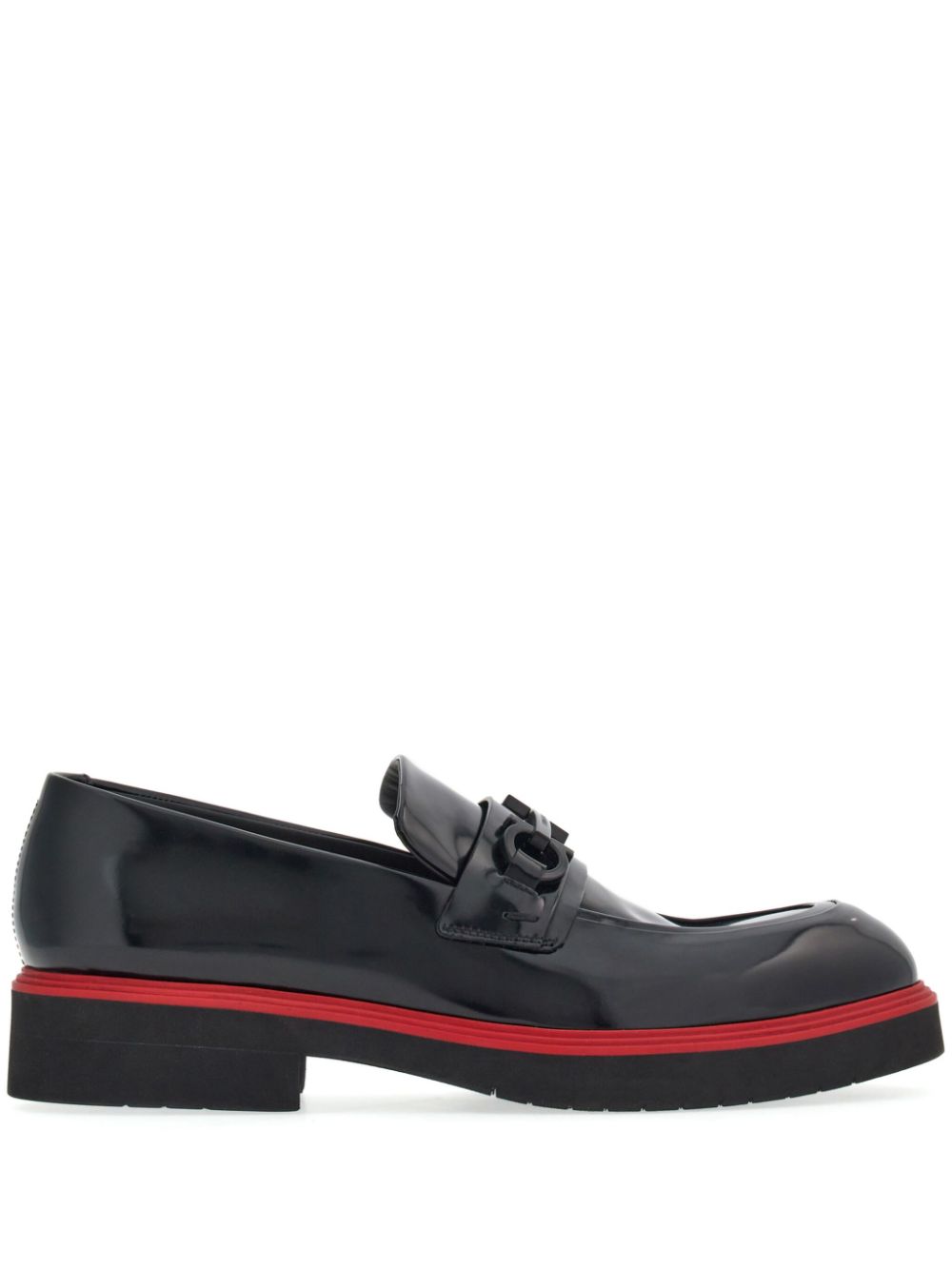 Ferragamo Gancini-ornament leather mocassins - Black von Ferragamo