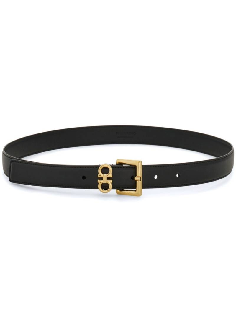 Ferragamo Gancini-plaque belt - Black von Ferragamo