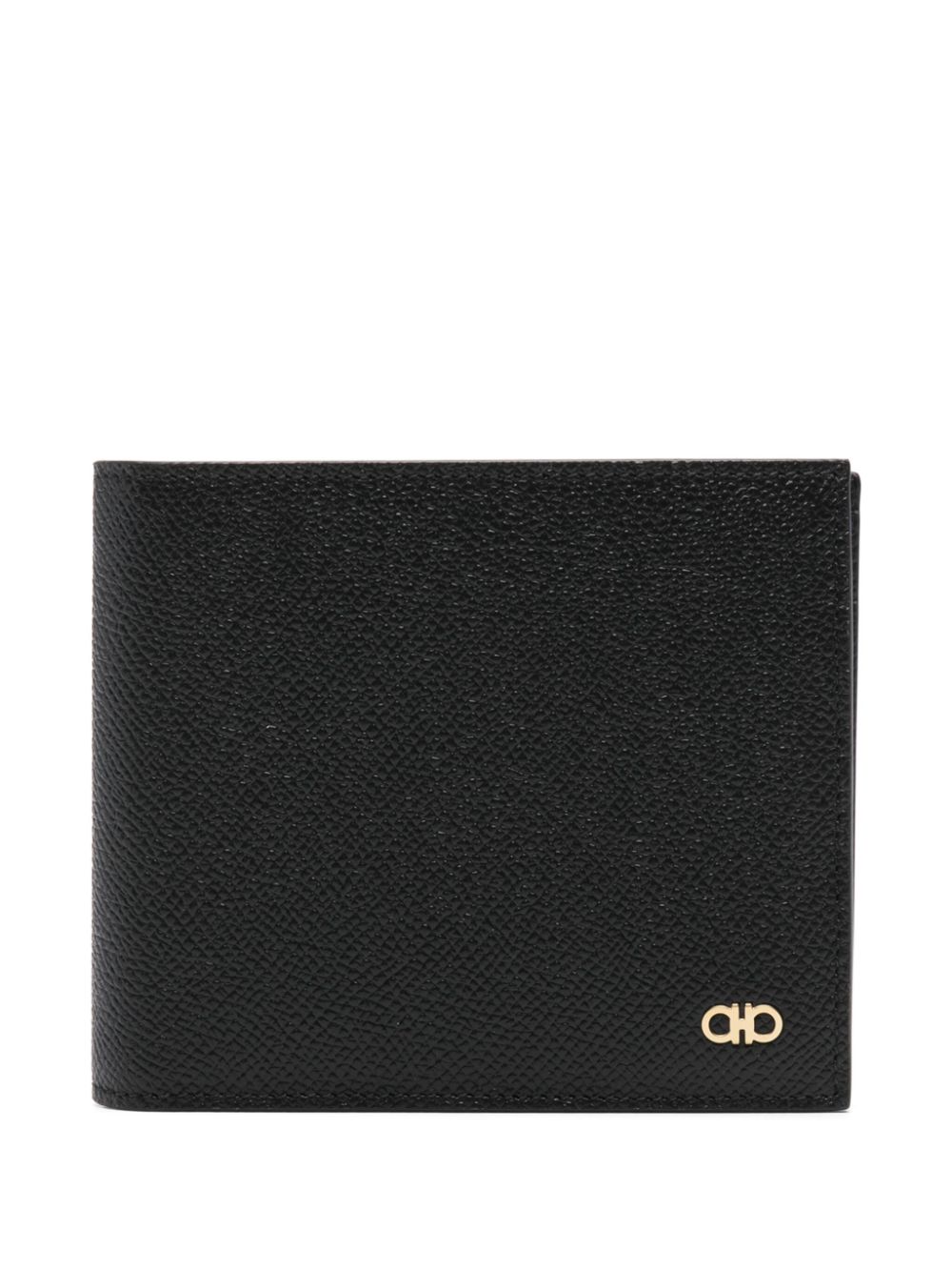 Ferragamo Gancini-plaque grained leather wallet - Black von Ferragamo