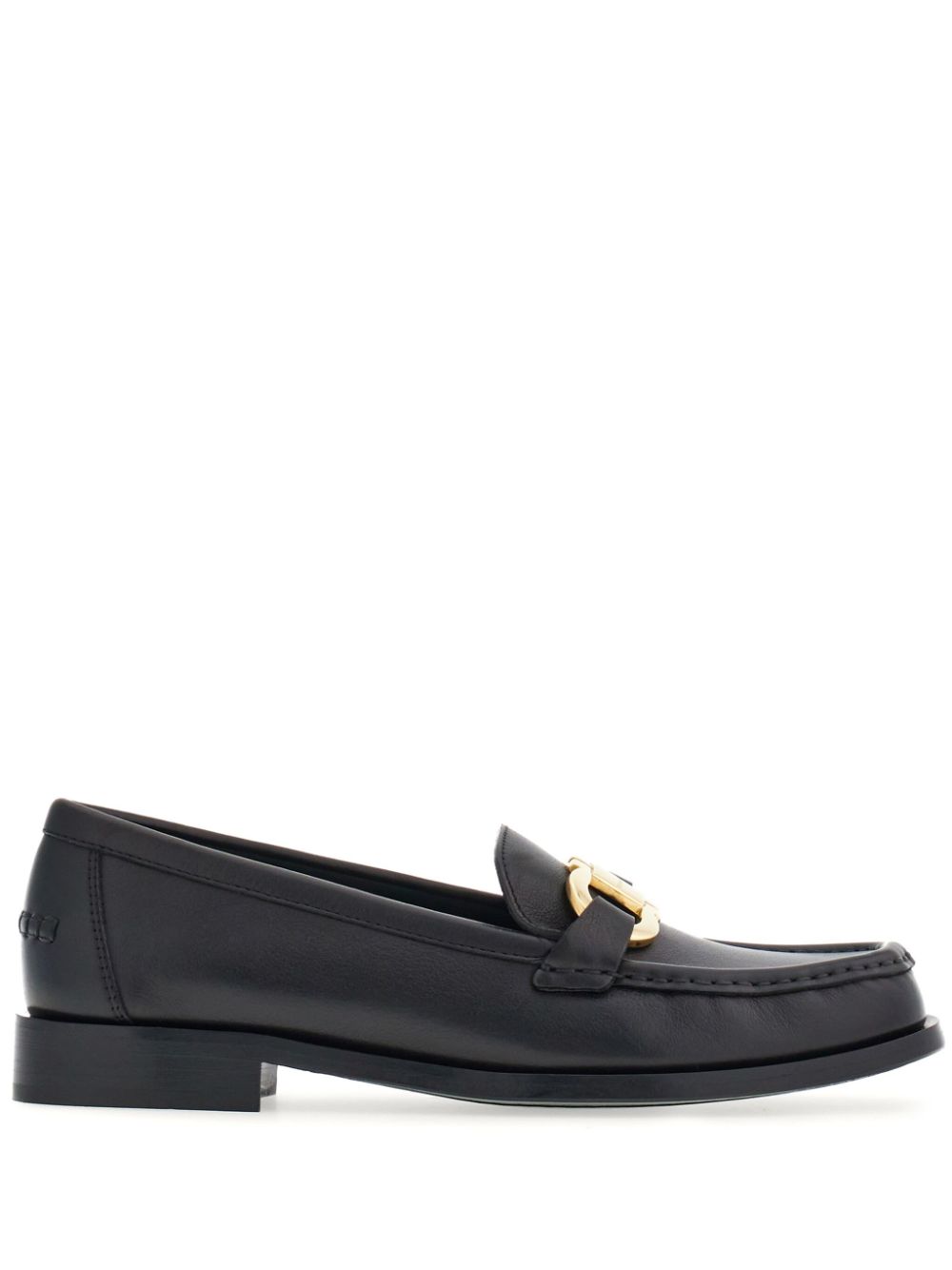 Ferragamo logo-plaque leather loafers - Black von Ferragamo