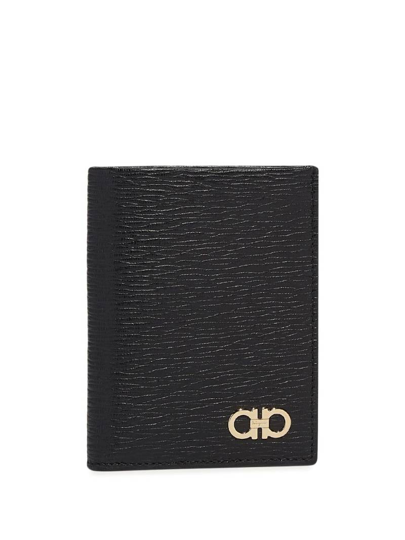 Ferragamo Gancini-plaque leather wallet - Black von Ferragamo