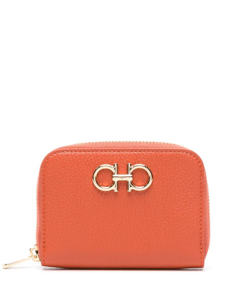 Ferragamo Gancini-plaque leather wallet - Orange von Ferragamo