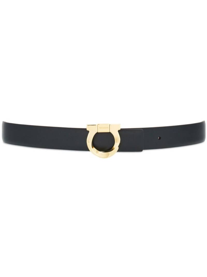 Ferragamo Gancini-plaque reversible leather belt - Black von Ferragamo