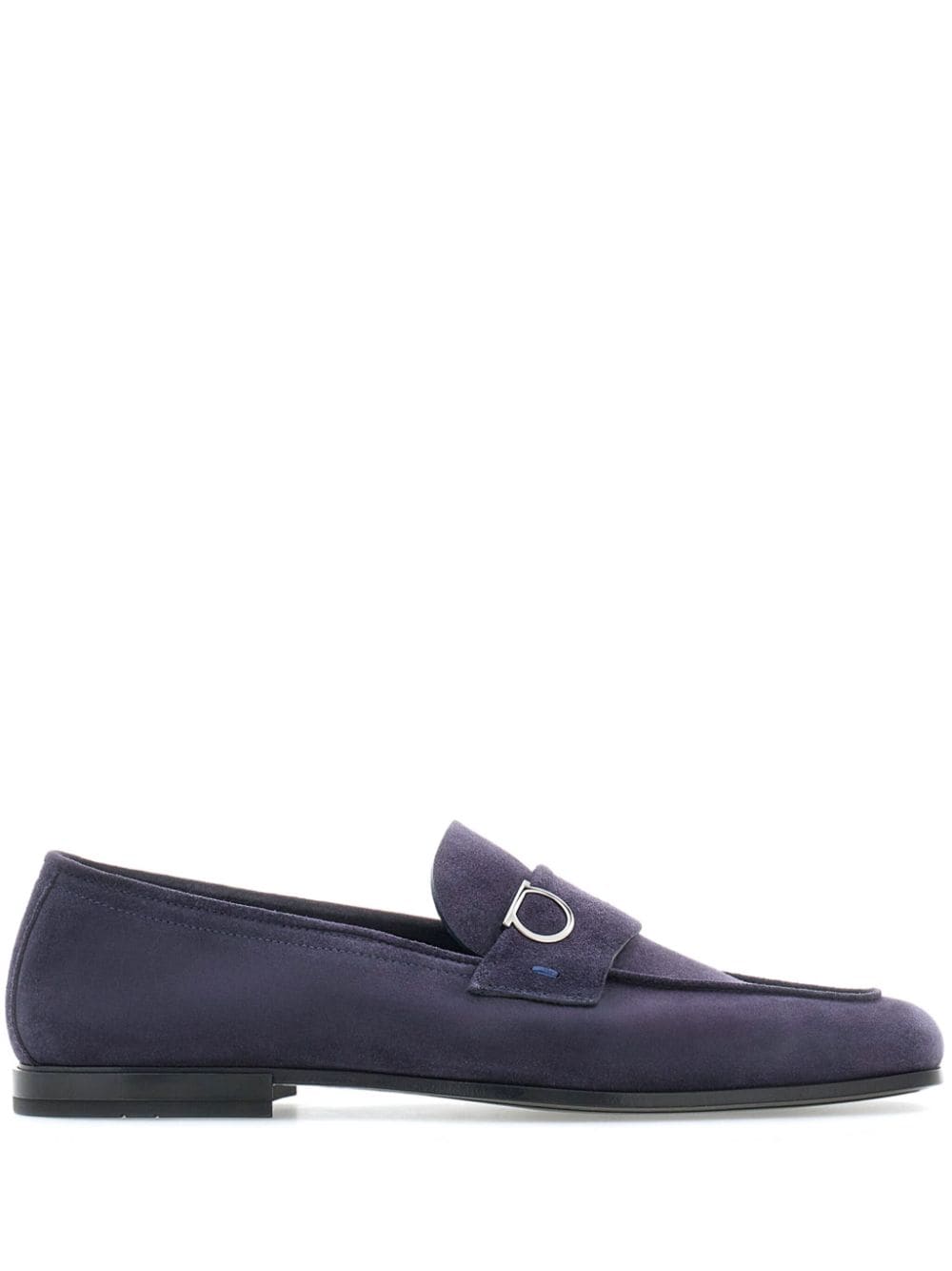 Ferragamo Gancini-plaque suede mocassins - Blue von Ferragamo