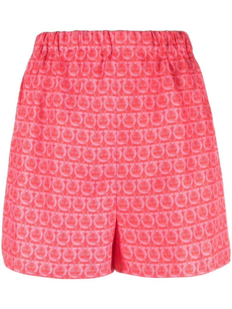 Ferragamo Gancini print silk shorts - Pink von Ferragamo