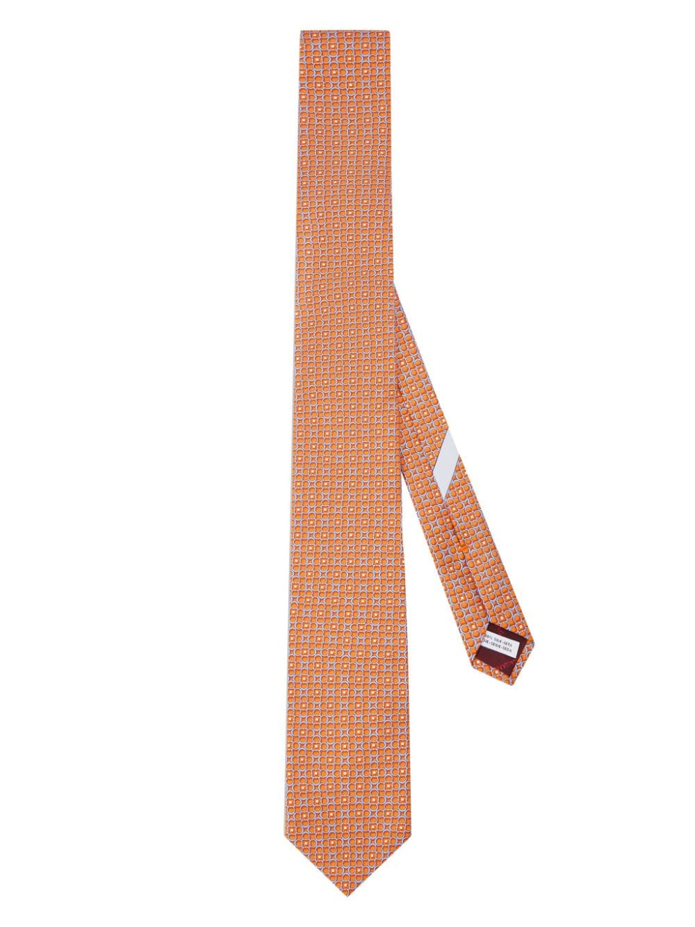 Ferragamo Gancini-print tie - Orange von Ferragamo