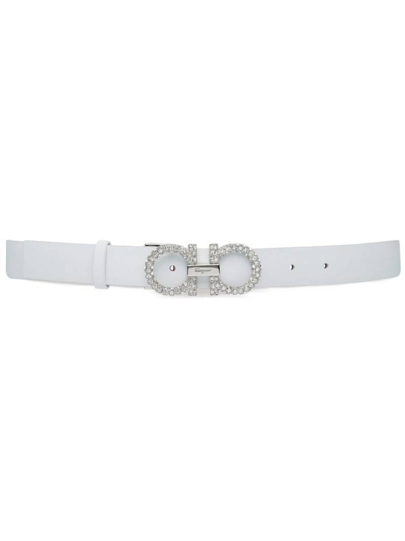 Ferragamo Gancini reversible belt - White von Ferragamo