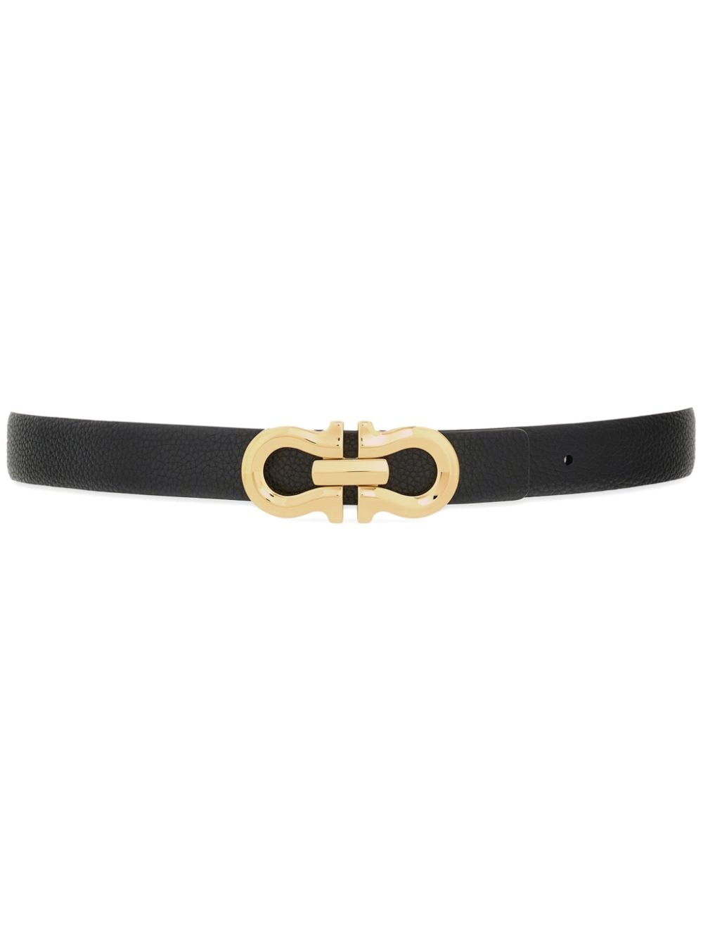 Ferragamo Gancini reversible leather belt - Black von Ferragamo