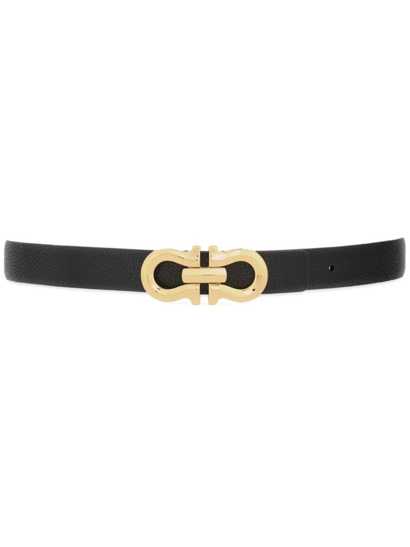 Ferragamo Gancini reversible leather belt - Black von Ferragamo