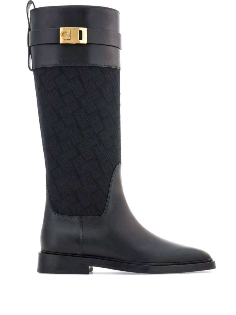 Ferragamo Hug buckle boots - Black von Ferragamo