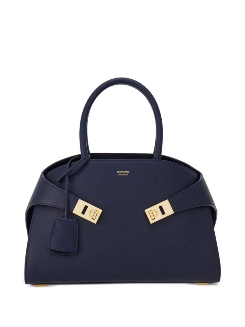 Ferragamo Hug leather tote bag - Blue von Ferragamo