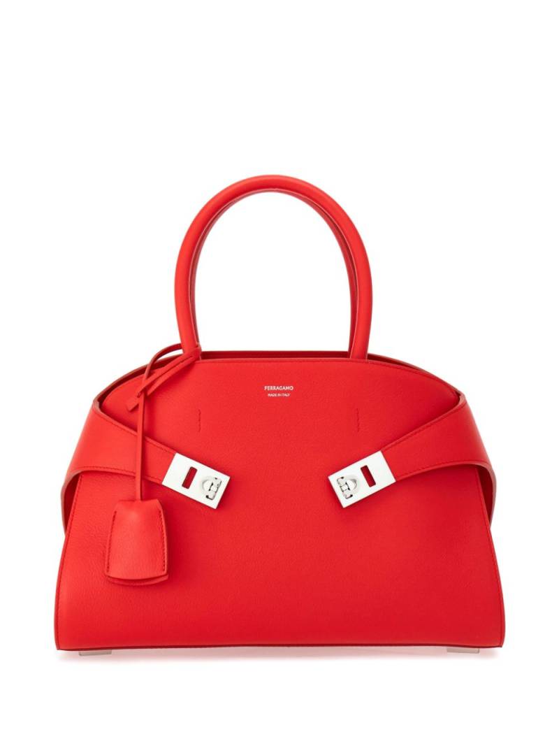 Ferragamo Hug leather tote bag - Red von Ferragamo