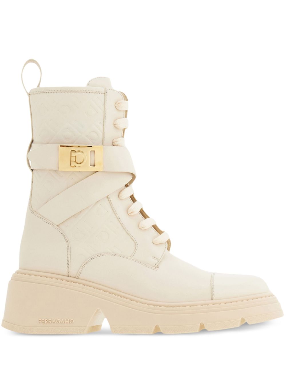 Ferragamo Monogram combat boots - Neutrals von Ferragamo