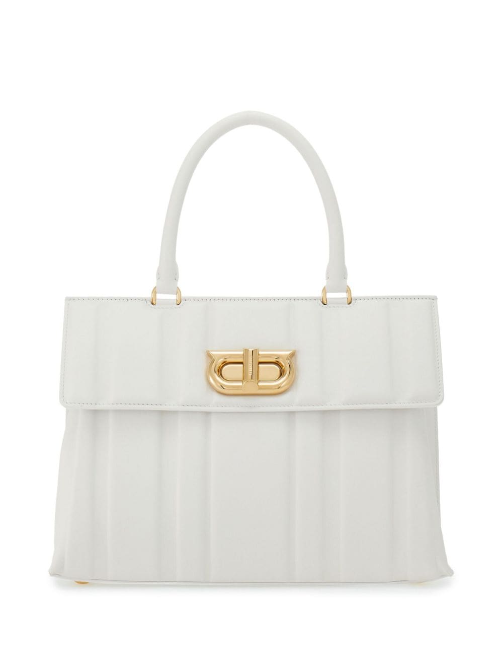 Ferragamo New Gancini leather shoulder bag - White von Ferragamo