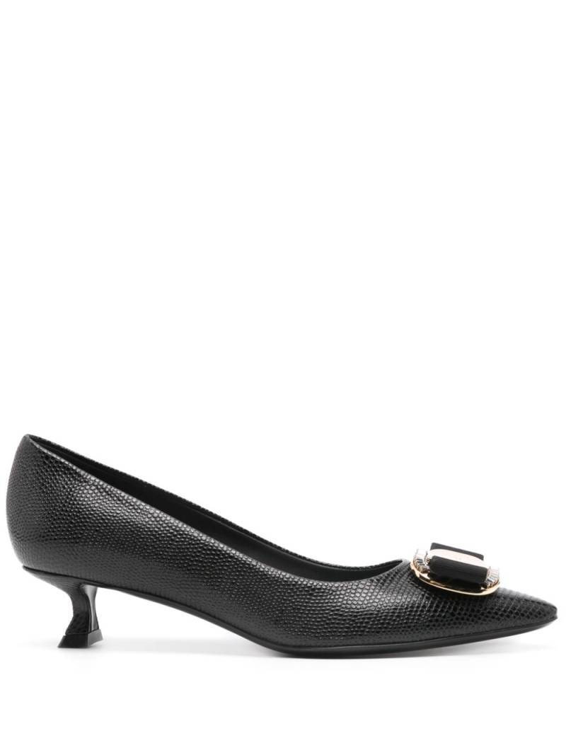 Ferragamo New Vara 40mm leather pumps - Black von Ferragamo