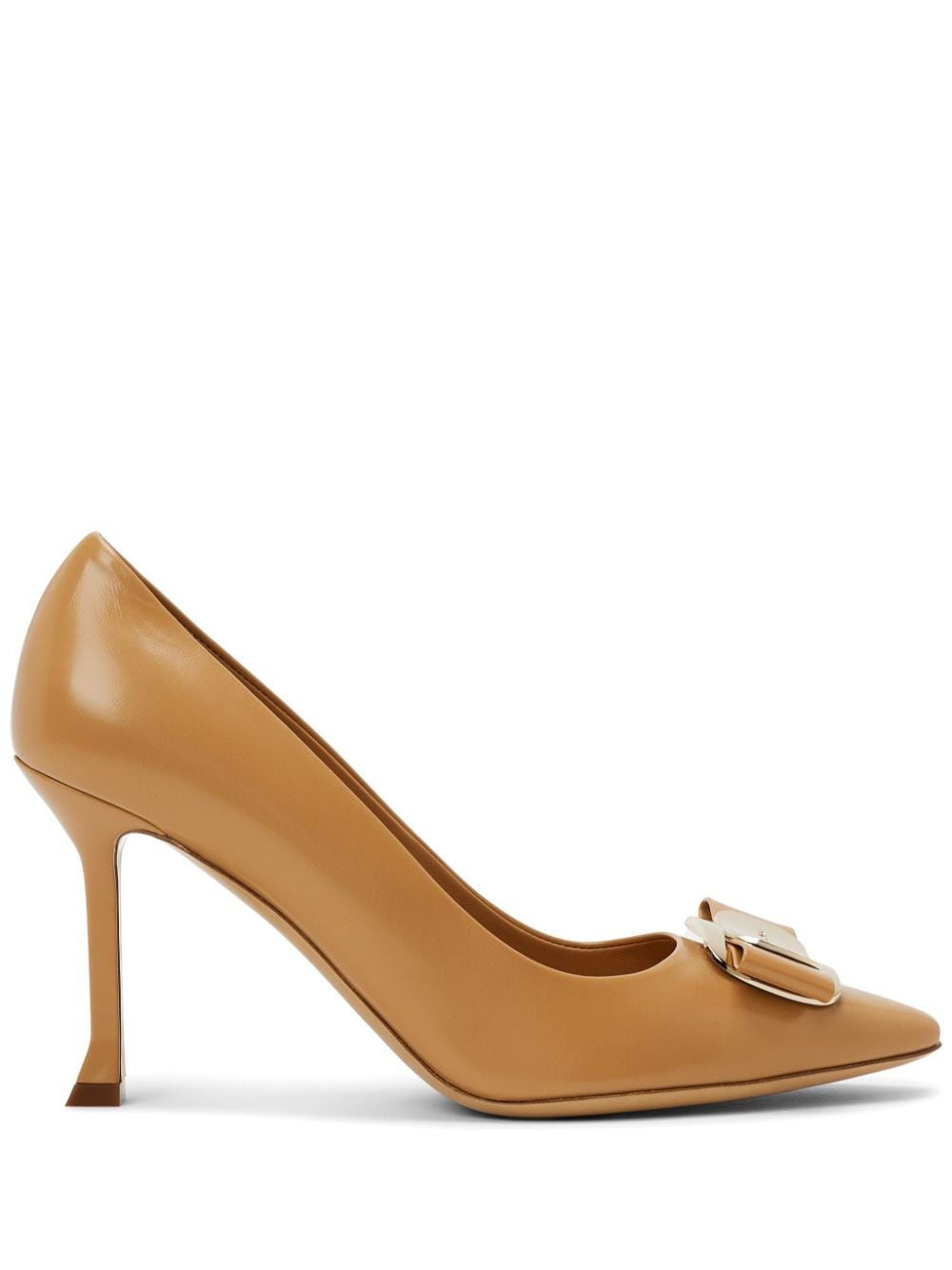 Ferragamo New Vara 85mm lambskin pumps - Neutrals von Ferragamo