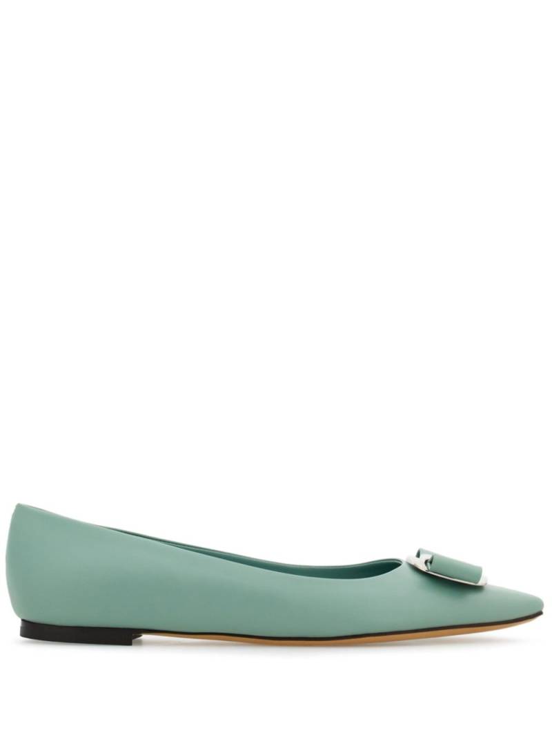 Ferragamo New Vara-bow lambskin ballerina shoes - Green von Ferragamo