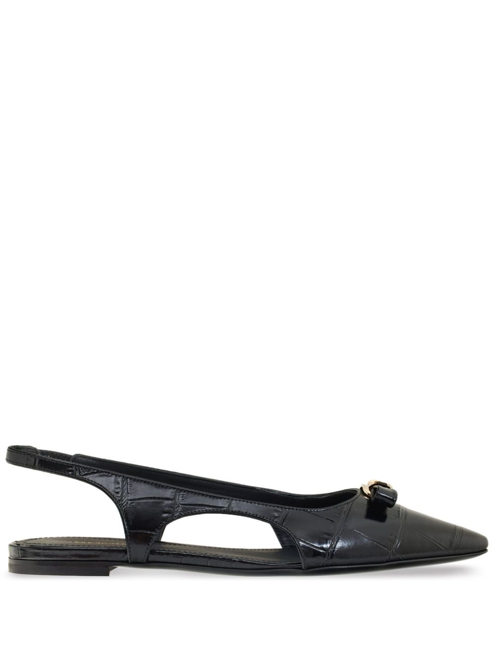 Ferragamo logo-plaque slingback ballerina shoes - Black von Ferragamo