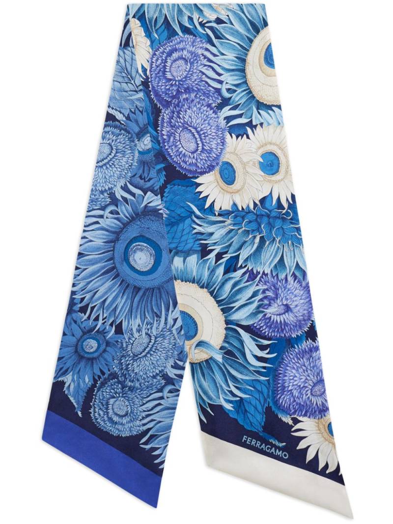 Ferragamo Sunflower print bandeau - Blue von Ferragamo