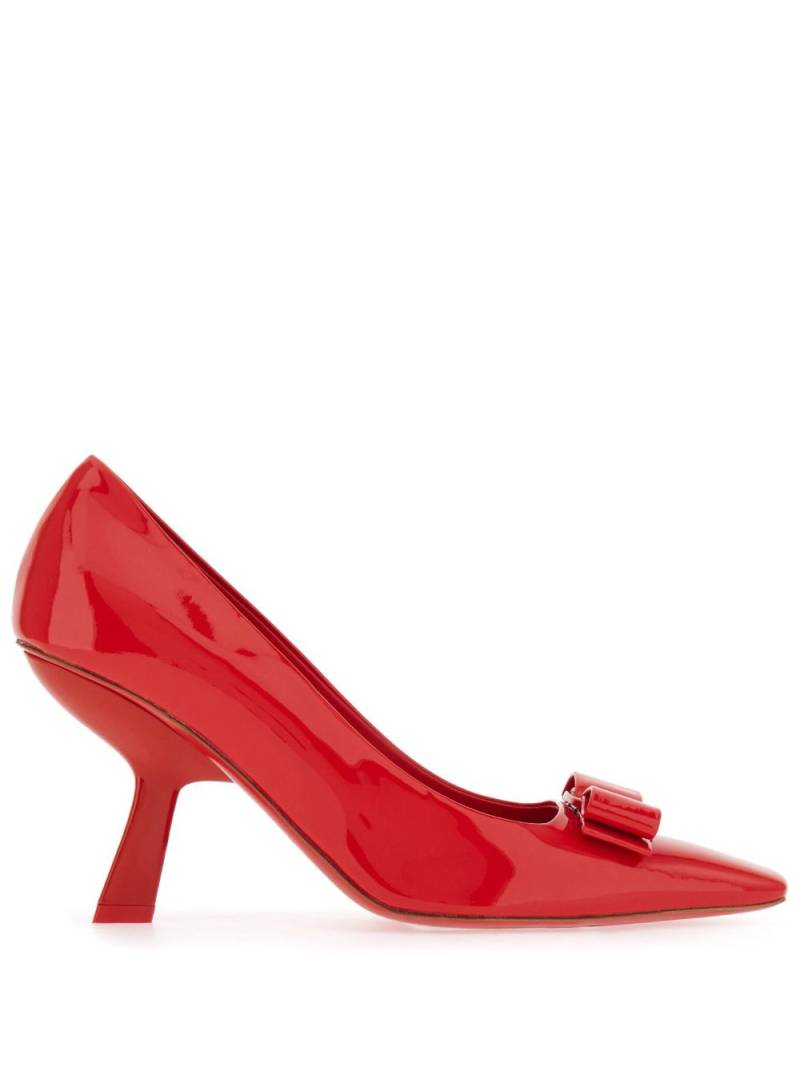 Ferragamo Vara Bow 85mm patent leather pumps - Red von Ferragamo