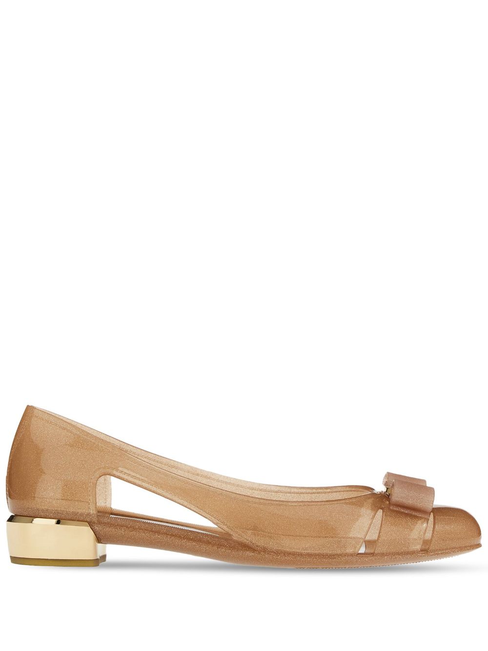 Ferragamo Vara 30mm bow-detail jelly pumps - Neutrals von Ferragamo