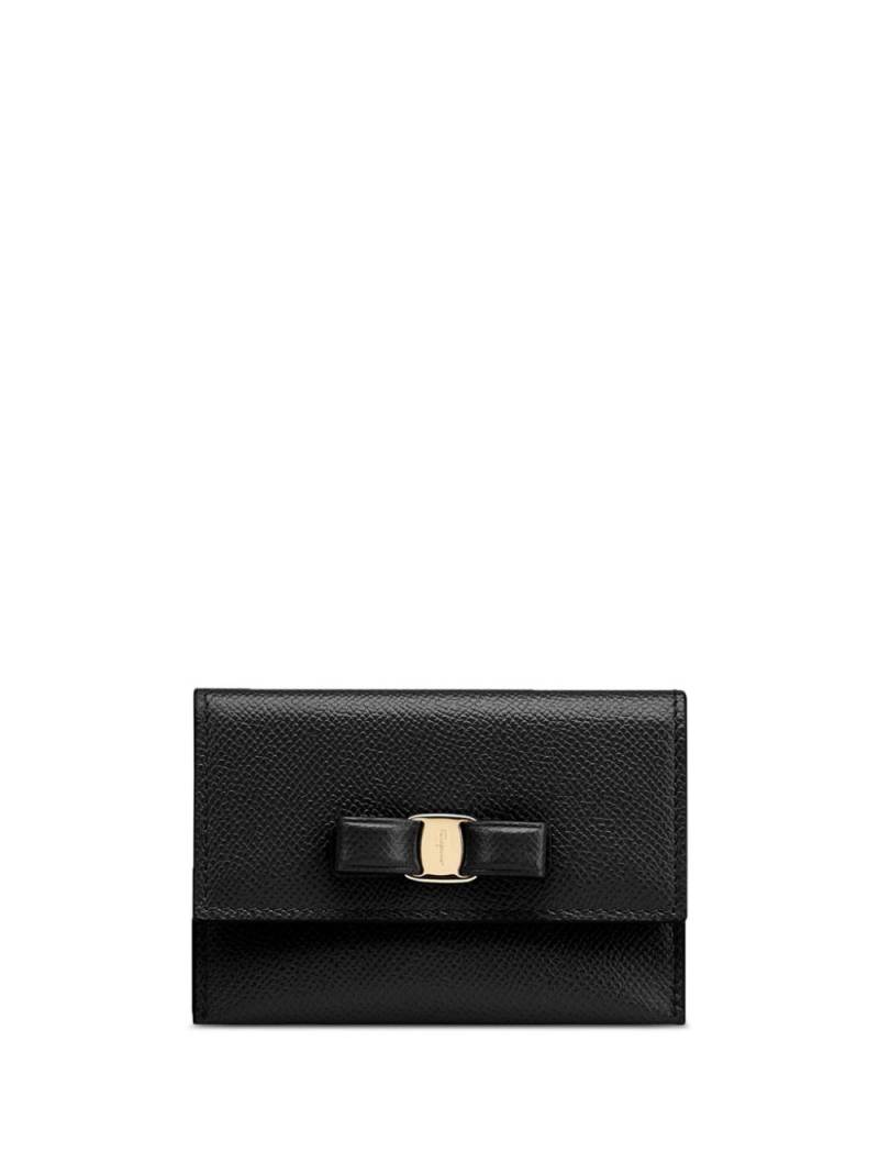 Ferragamo Vara bow-detail leather wallet - Black von Ferragamo