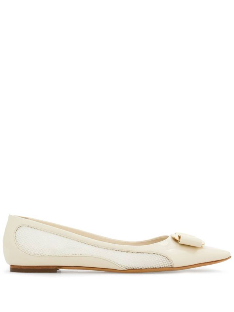 Ferragamo Vara bow leather ballerinas - White von Ferragamo