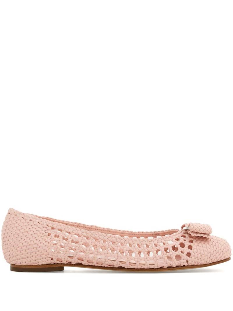 Ferragamo Vara-bow woven ballerina shoes - Pink von Ferragamo