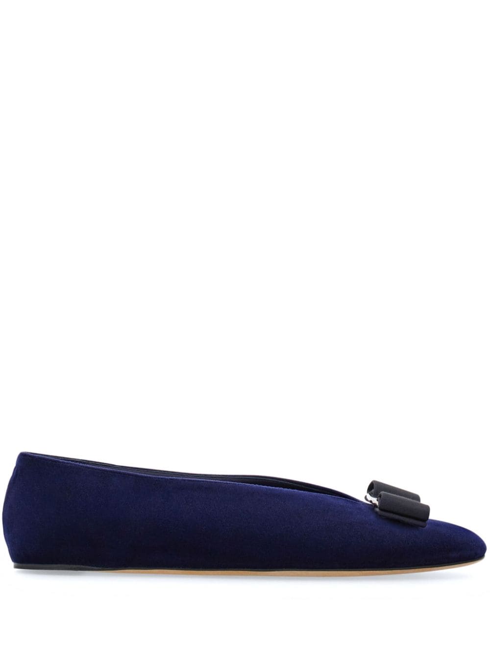 Ferragamo Vara velvet ballerina shoes - Blue von Ferragamo