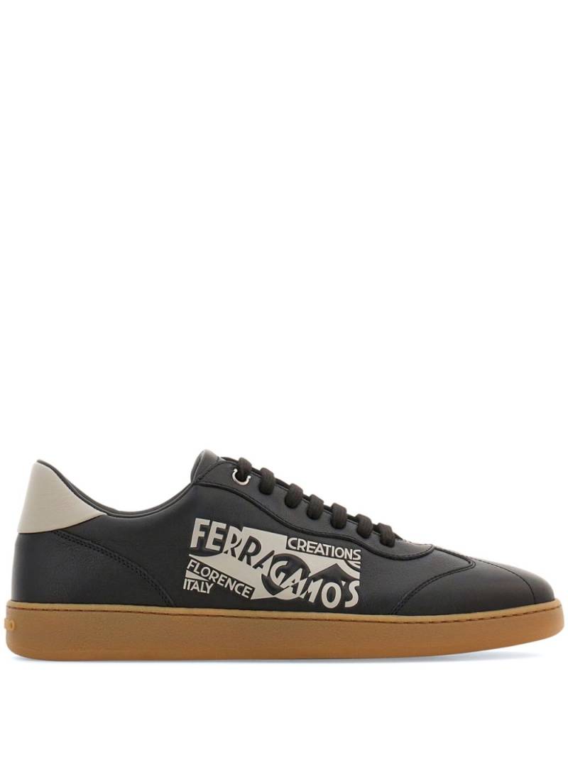 Ferragamo Venna-logo leather sneakers - Black von Ferragamo