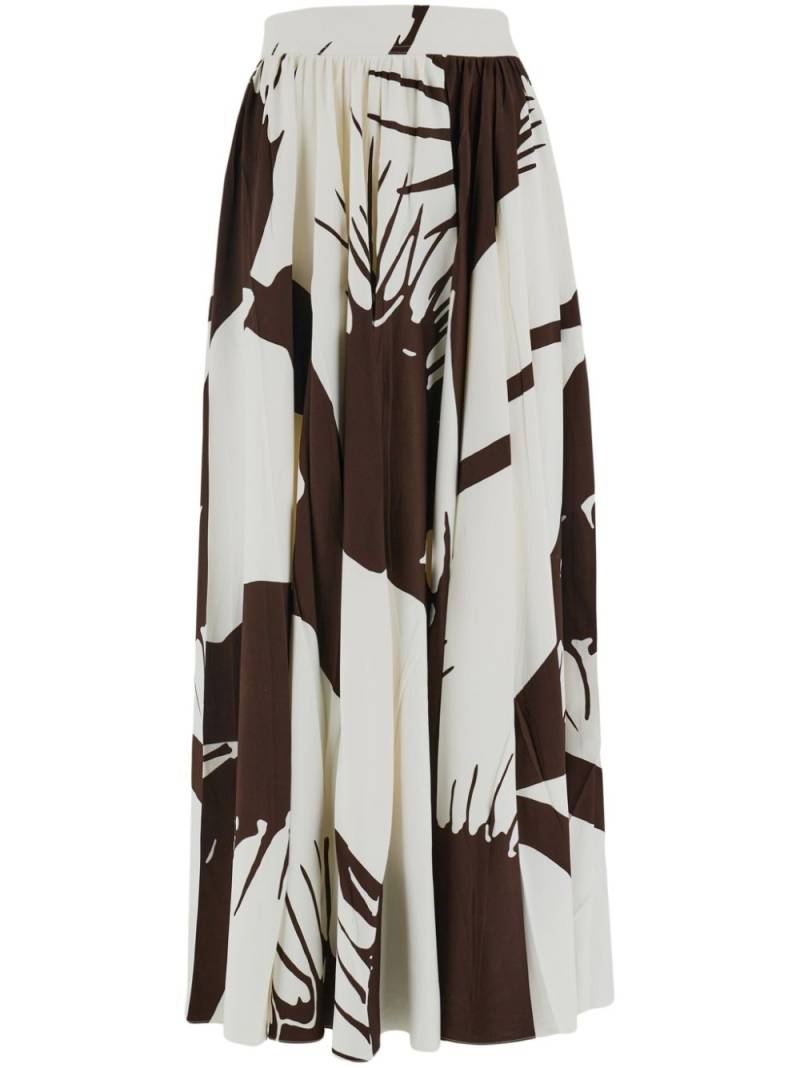 Ferragamo Venus-print maxi skirt - Brown von Ferragamo