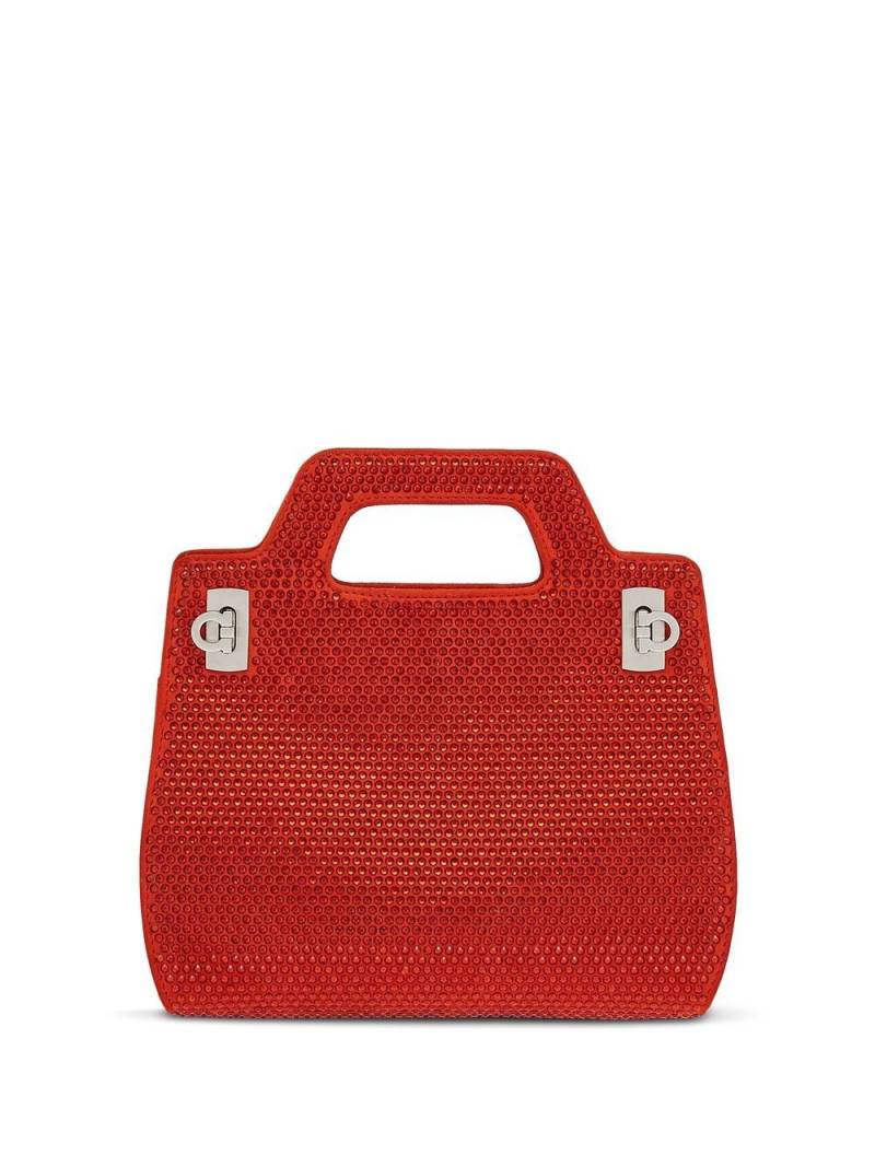 Ferragamo Wanda crystal-embellished mini bag - Red von Ferragamo