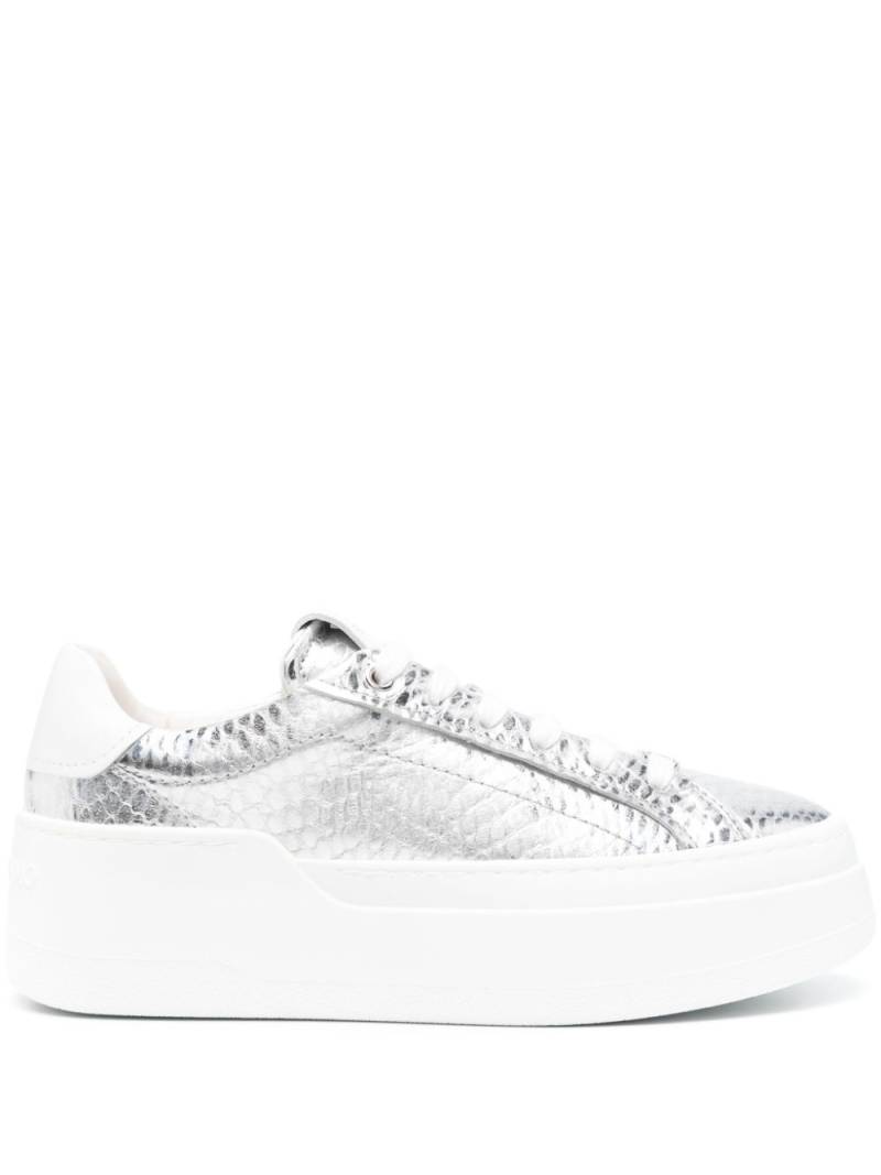 Ferragamo Wedge metallic plaftorm sneakers - Silver von Ferragamo