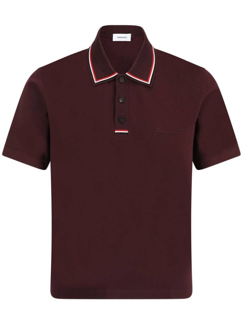 Ferragamo autograph polo shirt - Red von Ferragamo