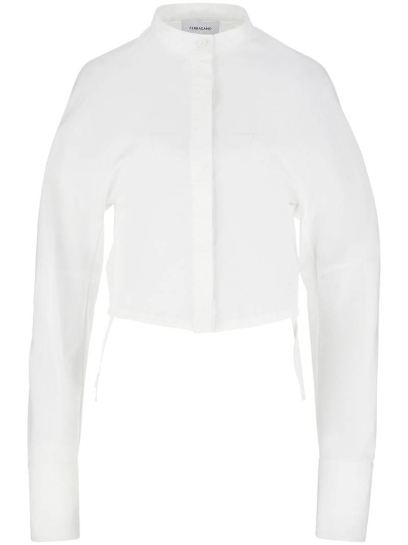 Ferragamo band-collar cotton poplin shirt - White von Ferragamo