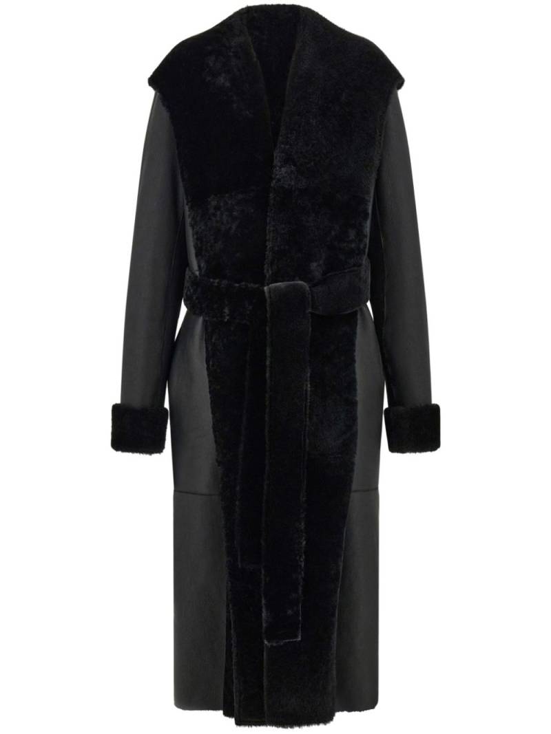 Ferragamo belted paneled coat - Black von Ferragamo