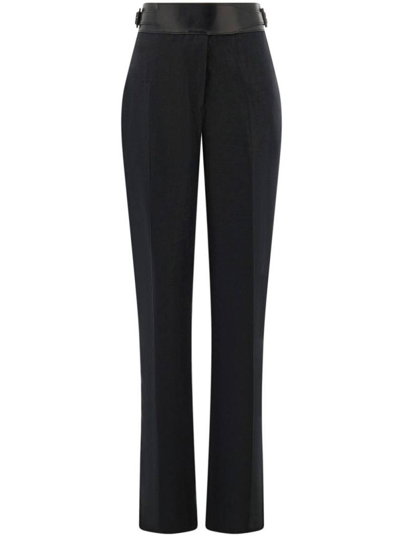 Ferragamo belted tailored linen trousers - Black von Ferragamo